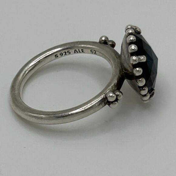Vintage Sterling Pandora Ring with Blue Stone Size 6 - Picture 11 of 12